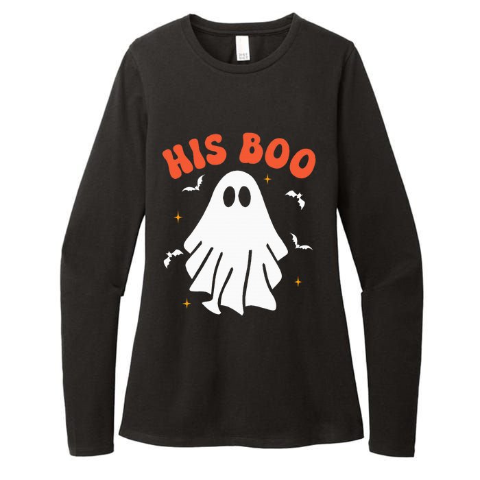 Her Boo & His Boo Funny Matching Halloween Pajama Couples Womens CVC Long Sleeve Shirt