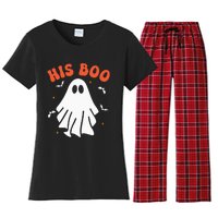 Her Boo & His Boo Funny Matching Halloween Pajama Couples Women's Flannel Pajama Set