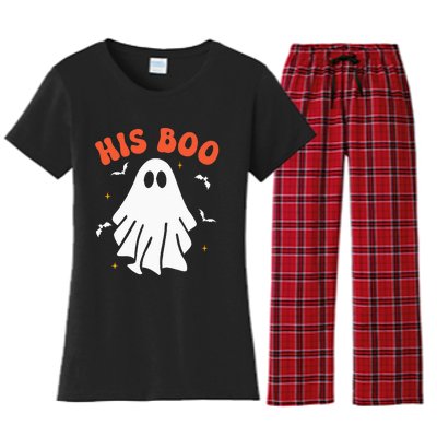 Her Boo & His Boo Funny Matching Halloween Pajama Couples Women's Flannel Pajama Set