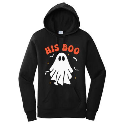 Her Boo & His Boo Funny Matching Halloween Pajama Couples Women's Pullover Hoodie