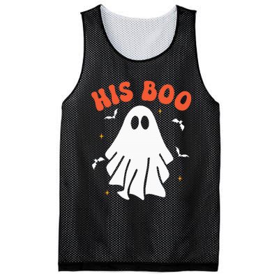 Her Boo & His Boo Funny Matching Halloween Pajama Couples Mesh Reversible Basketball Jersey Tank