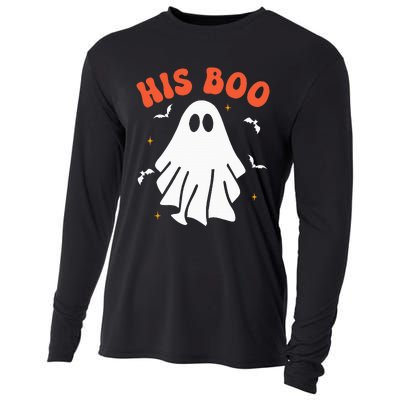 Her Boo & His Boo Funny Matching Halloween Pajama Couples Cooling Performance Long Sleeve Crew