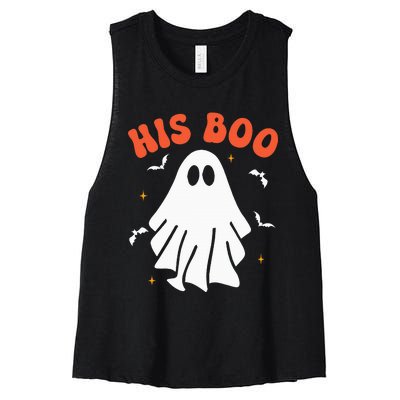 Her Boo & His Boo Funny Matching Halloween Pajama Couples Women's Racerback Cropped Tank