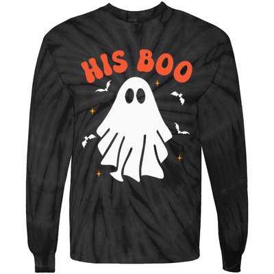 Her Boo & His Boo Funny Matching Halloween Pajama Couples Tie-Dye Long Sleeve Shirt