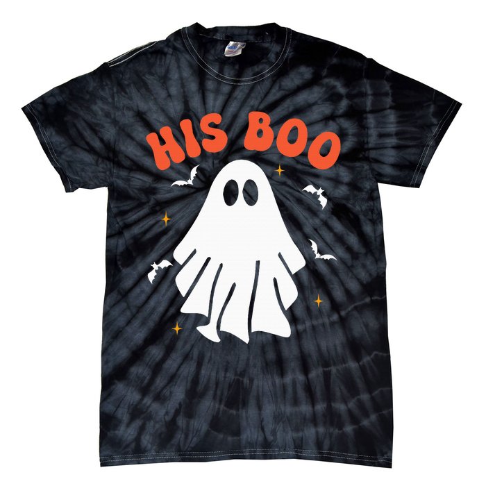 Her Boo & His Boo Funny Matching Halloween Pajama Couples Tie-Dye T-Shirt