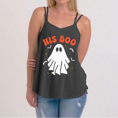 Her Boo & His Boo Funny Matching Halloween Pajama Couples Women's Strappy Tank