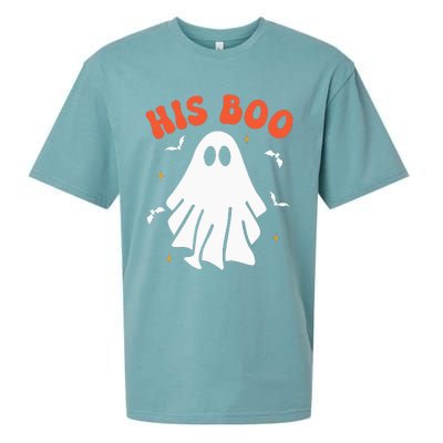 Her Boo & His Boo Funny Matching Halloween Pajama Couples Sueded Cloud Jersey T-Shirt