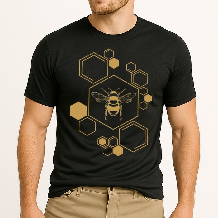 Honey Bee Hive Honeycomb Beekeeping Beekeeper Gift Cooling Performance Crew T-Shirt