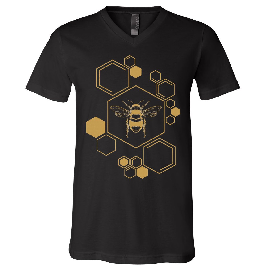 Honey Bee Hive Honeycomb Beekeeping Beekeeper Gift V-Neck T-Shirt
