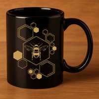 Honey Bee Hive Honeycomb Beekeeping Beekeeper Gift 11oz C Handle Ceramic Mug