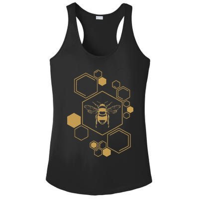 Honey Bee Hive Honeycomb Beekeeping Beekeeper Gift Ladies PosiCharge Competitor Racerback Tank