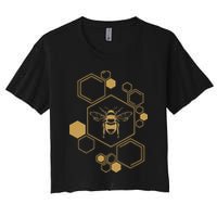 Honey Bee Hive Honeycomb Beekeeping Beekeeper Gift Women's Crop Top Tee