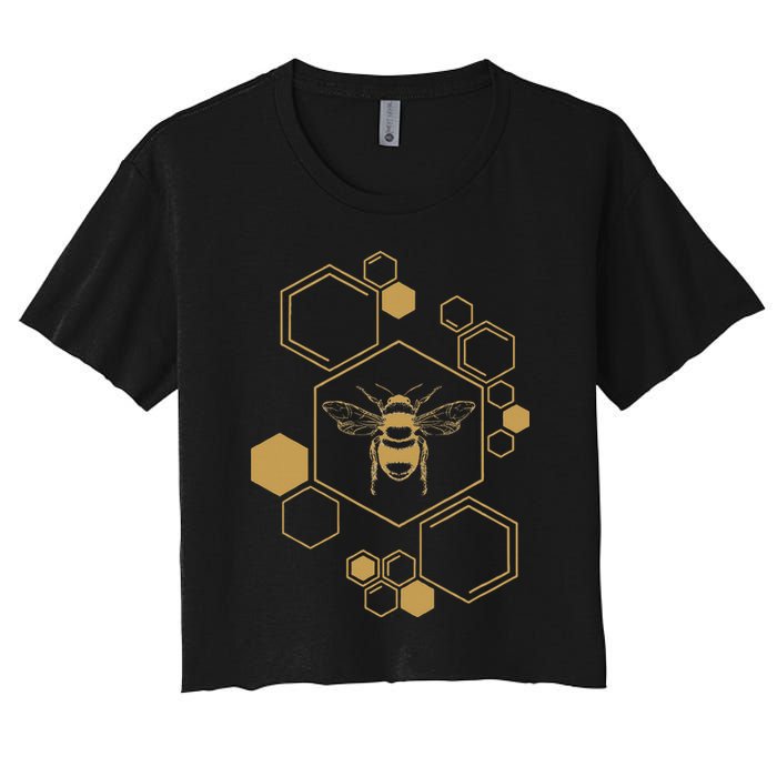 Honey Bee Hive Honeycomb Beekeeping Beekeeper Gift Women's Crop Top Tee