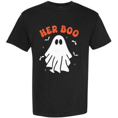 Her Boo & His Boo Funny Matching Halloween Pajama Couples Garment-Dyed Heavyweight T-Shirt