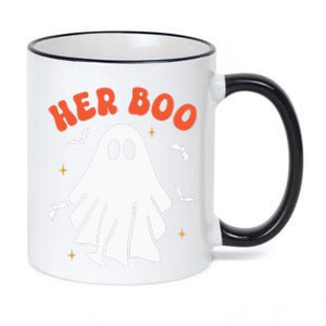 Her Boo & His Boo Funny Matching Halloween Pajama Couples 11oz Black Color Changing Mug