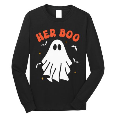 Her Boo & His Boo Funny Matching Halloween Pajama Couples Long Sleeve Shirt