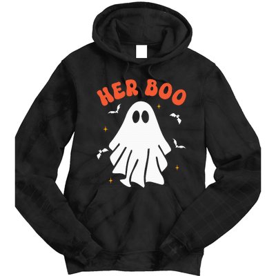 Her Boo & His Boo Funny Matching Halloween Pajama Couples Tie Dye Hoodie