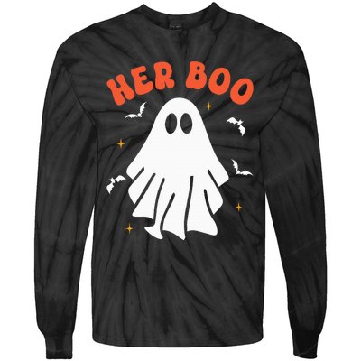 Her Boo & His Boo Funny Matching Halloween Pajama Couples Tie-Dye Long Sleeve Shirt