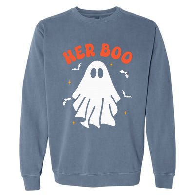 Her Boo & His Boo Funny Matching Halloween Pajama Couples Garment-Dyed Sweatshirt