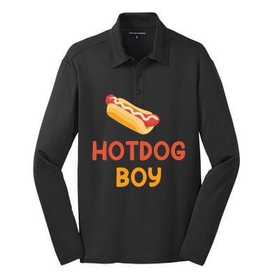 Hotdog Boy Hotdog Lover Gift Silk Touch Performance Long Sleeve Polo