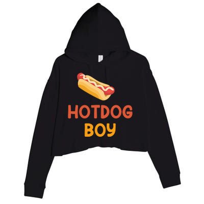 Hotdog Boy Hotdog Lover Gift Crop Fleece Hoodie