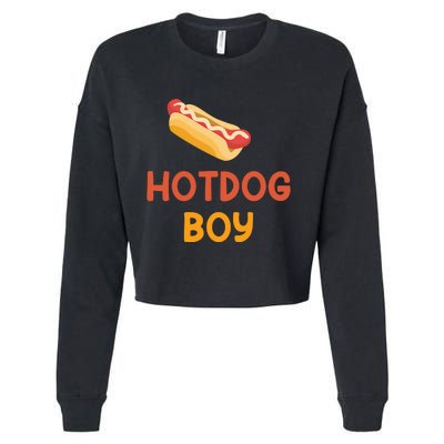 Hotdog Boy Hotdog Lover Gift Cropped Pullover Crew