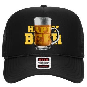 Happy Beer High Crown Mesh Back Trucker Hat