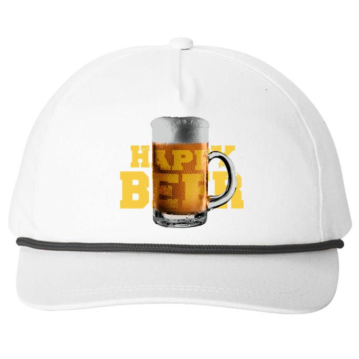 Happy Beer Snapback Five-Panel Rope Hat