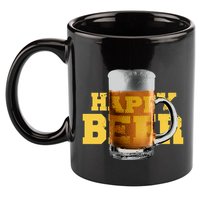 Happy Beer 11oz C Handle Ceramic Mug