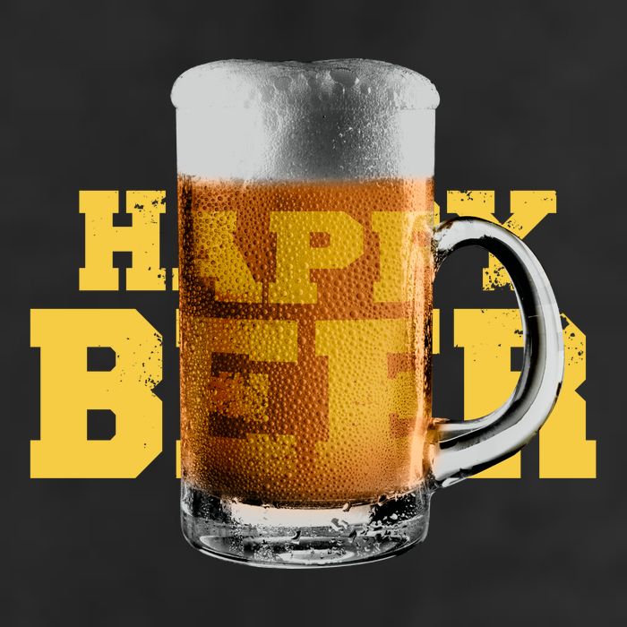 Happy Beer 11oz C Handle Ceramic Mug
