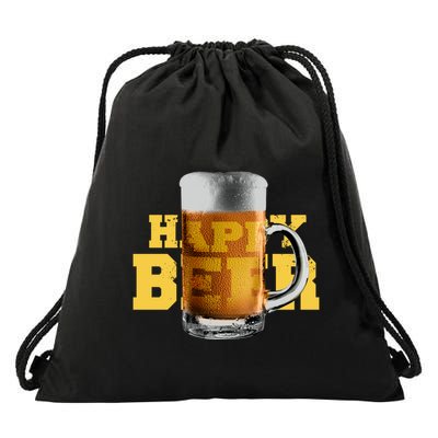 Happy Beer Drawstring Bag