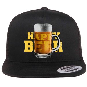 Happy Beer Flat Bill Trucker Hat