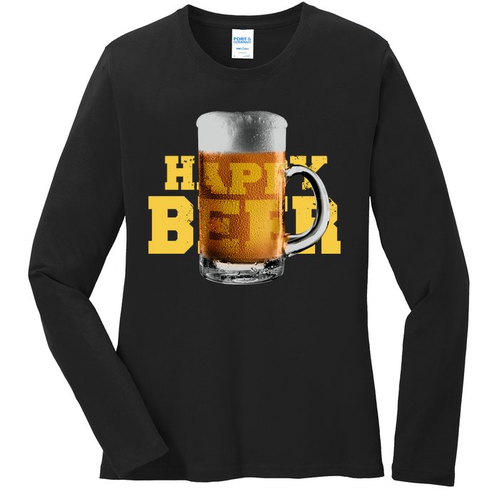 Happy Beer Ladies Long Sleeve Shirt