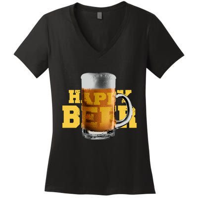 Happy Beer Women's V-Neck T-Shirt