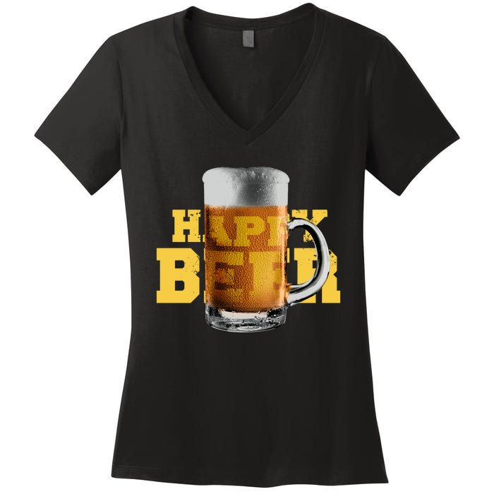 Happy Beer Women's V-Neck T-Shirt