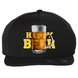 Happy Beer Wool Snapback Cap