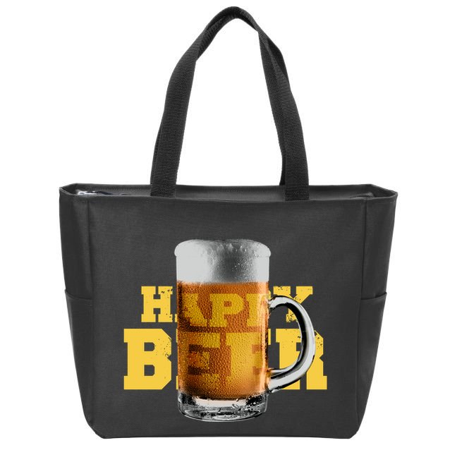 Happy Beer Zip Tote Bag