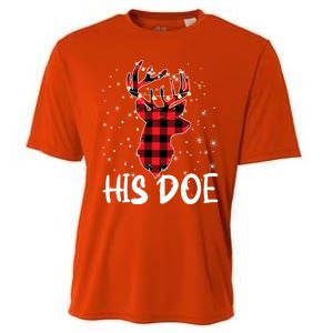 Her Buck His Doe Reindeer Xmas Matching Couples Christmas Gift Cooling Performance Crew T-Shirt