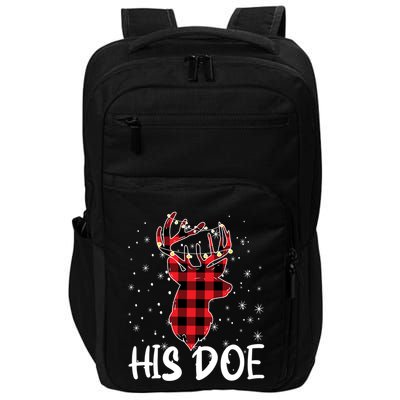 Her Buck His Doe Reindeer Xmas Matching Couples Christmas Gift Impact Tech Backpack