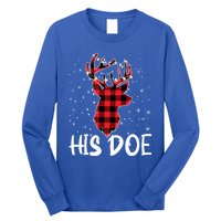 Her Buck His Doe Reindeer Xmas Matching Couples Christmas Gift Long Sleeve Shirt