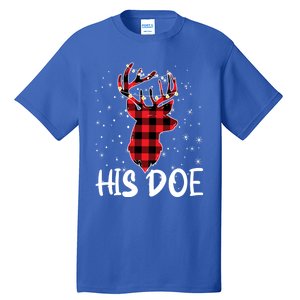 Her Buck His Doe Reindeer Xmas Matching Couples Christmas Gift Tall T-Shirt