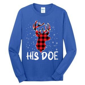 Her Buck His Doe Reindeer Xmas Matching Couples Christmas Gift Tall Long Sleeve T-Shirt