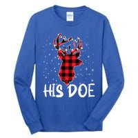 Her Buck His Doe Reindeer Xmas Matching Couples Christmas Gift Tall Long Sleeve T-Shirt