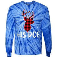 Her Buck His Doe Reindeer Xmas Matching Couples Christmas Gift Tie-Dye Long Sleeve Shirt