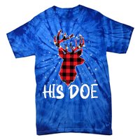 Her Buck His Doe Reindeer Xmas Matching Couples Christmas Gift Tie-Dye T-Shirt