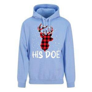 Her Buck His Doe Reindeer Xmas Matching Couples Christmas Gift Unisex Surf Hoodie