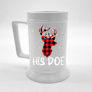 Her Buck His Doe Reindeer Xmas Matching Couples Christmas Gift Beer Stein