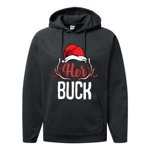 Her Buck His Doe Couples Matching Merry Christmas Performance Fleece Hoodie