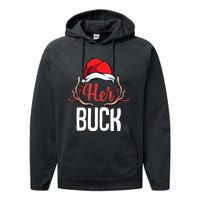 Her Buck His Doe Couples Matching Merry Christmas Performance Fleece Hoodie