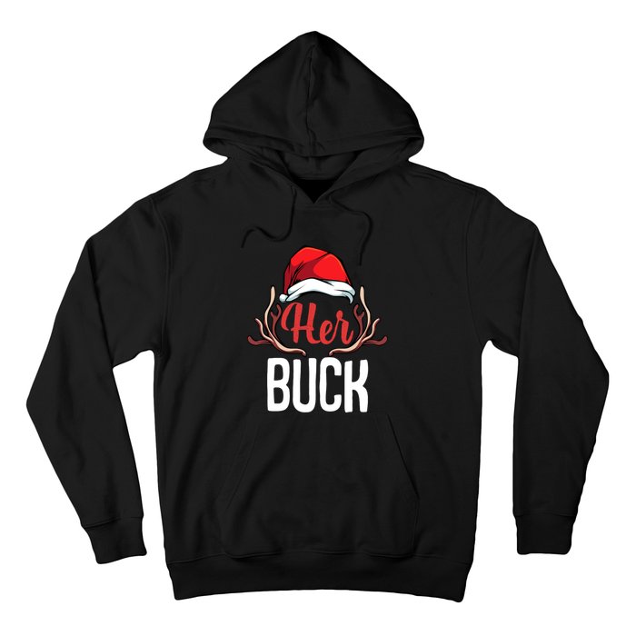 Her Buck His Doe Couples Matching Merry Christmas Hoodie